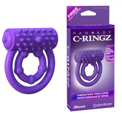 cock ring size tips reviews-Pipedream Fantasy C-Ringz Silicone Vibrating Prolong Performance Ring Purple