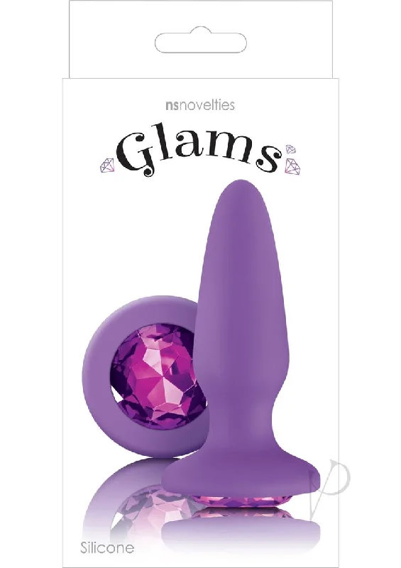 anal toys with firm tip-Glams Purple Gem Anal Plug