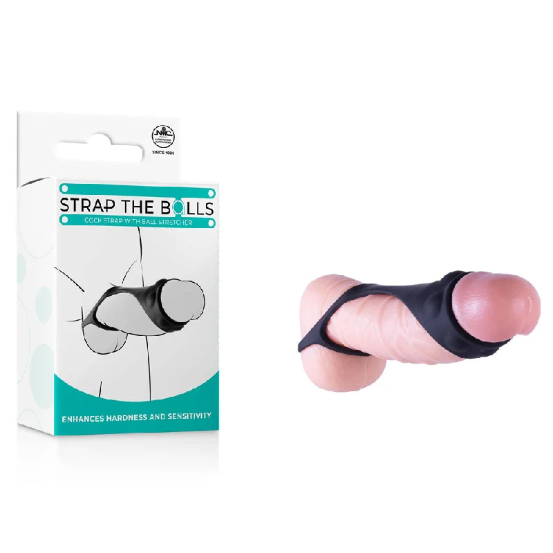 cock ring comfort hacks reviews-Strap The Balls - Black Cock Strap with Ball Stretcher