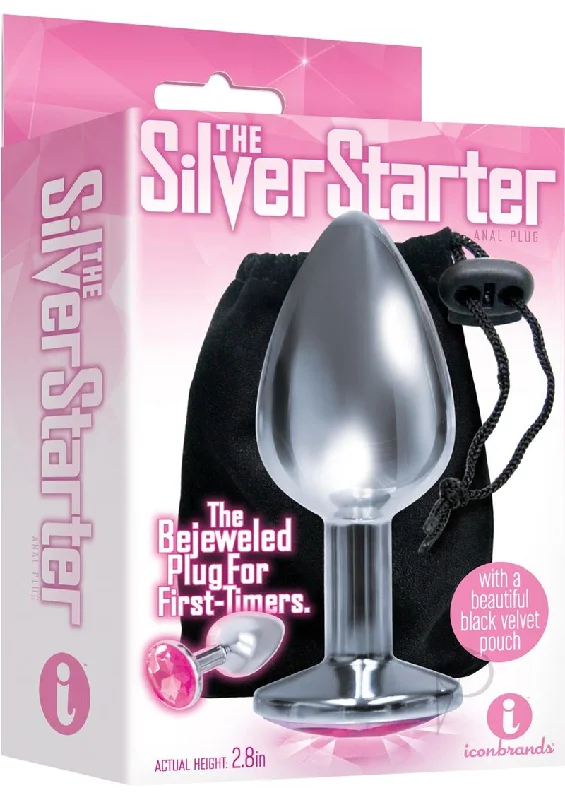 anal toys with firm texture-The 9 Bejewled Stainless Plug Pink