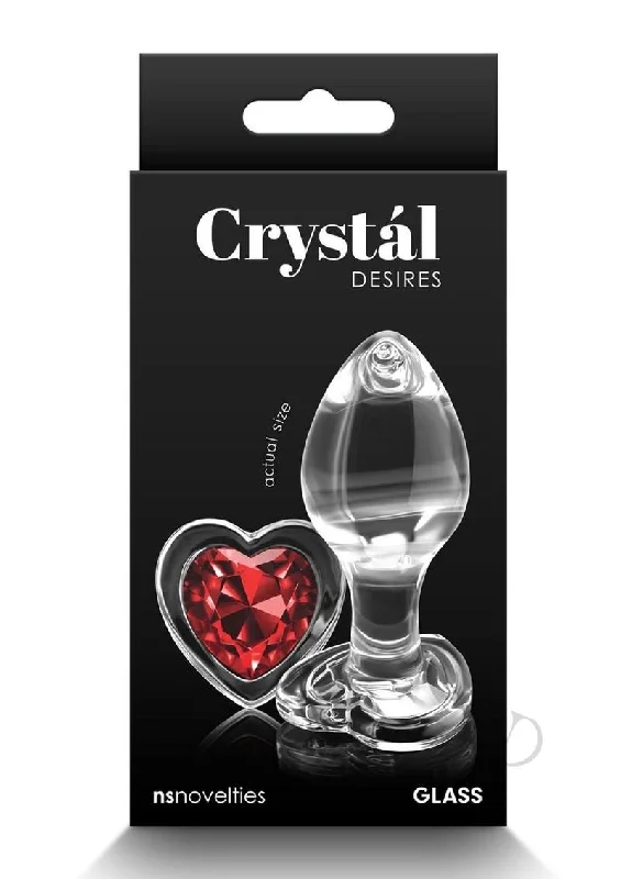 anal toys with smooth finish-Crystal Desires Red Heart Medium