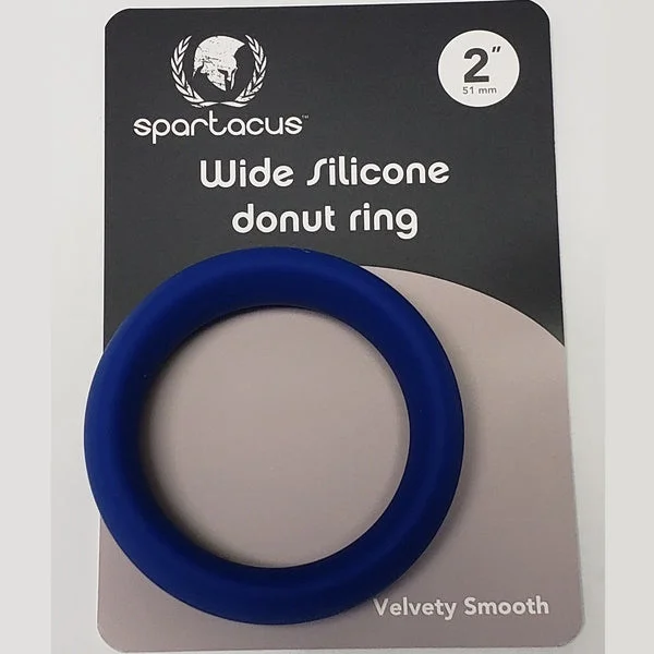 cock ring discreet benefits reviews-Spartacus WIDE SILICONE DONUT RING Blue 2 inch