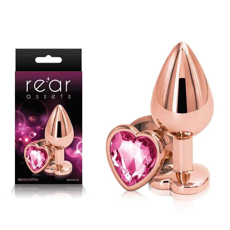 anal toys for couple massage-Rear Assets Rose Gold Heart Medium