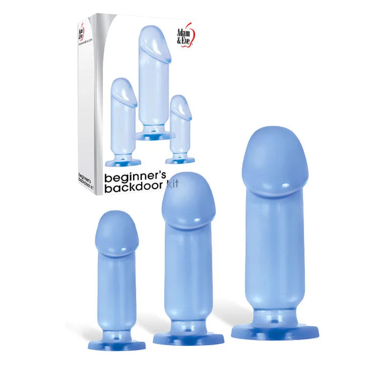 anal toys for safe pleasure-Adam & Eve Beginner's Backdoor Kit -  Butt Plugs - Set of 3 Sizes