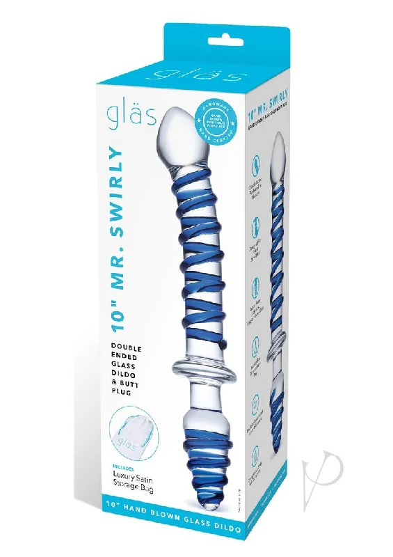 anal toys with durable finish-Mr Swirly Dbl End Glass Dildo and Plug 10