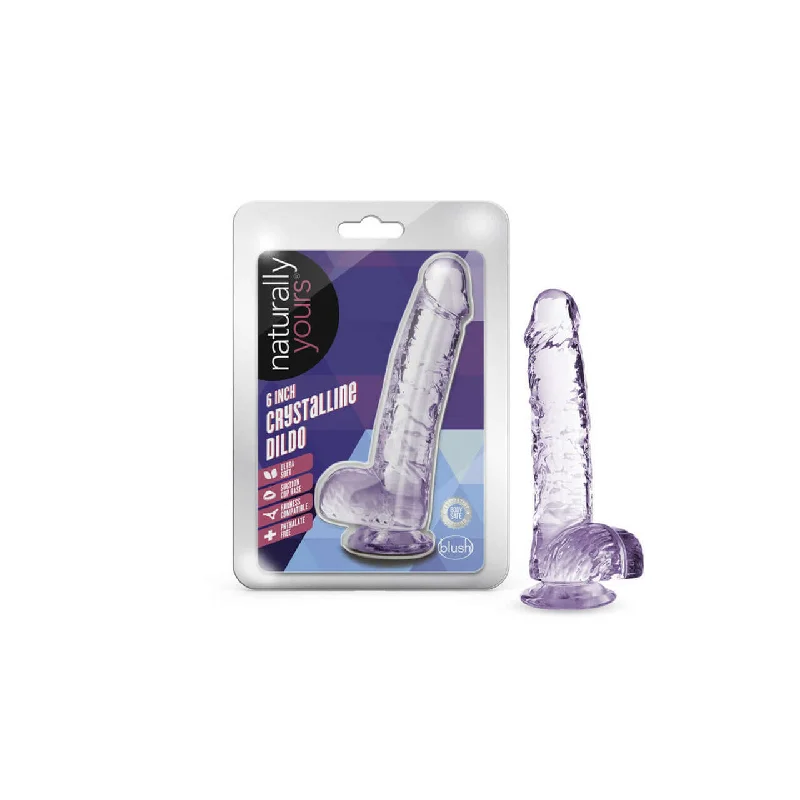 dildo price enhancements-Naturally Yours 6 Inches Amethyst Crystalline Dildo – Realistic Sculpted TPE Dildo