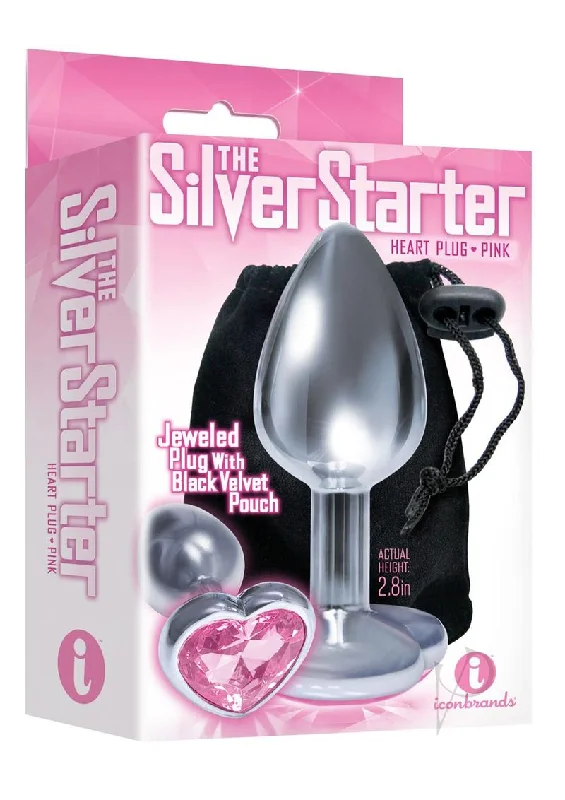 anal toys for beginner comfort-The 9 Silver Starter Heart Plug Pink