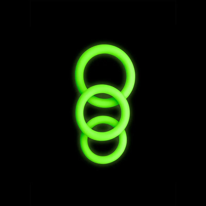 cock ring durability reviews guide-OUCH! Glow In the Dark Cock Ring Set - 3 Pack