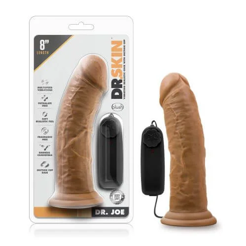 dildo discount accessories-Experience Lifelike Pleasure with Dr. Skin Dr. Joe 8-inch Vibrating Dildo