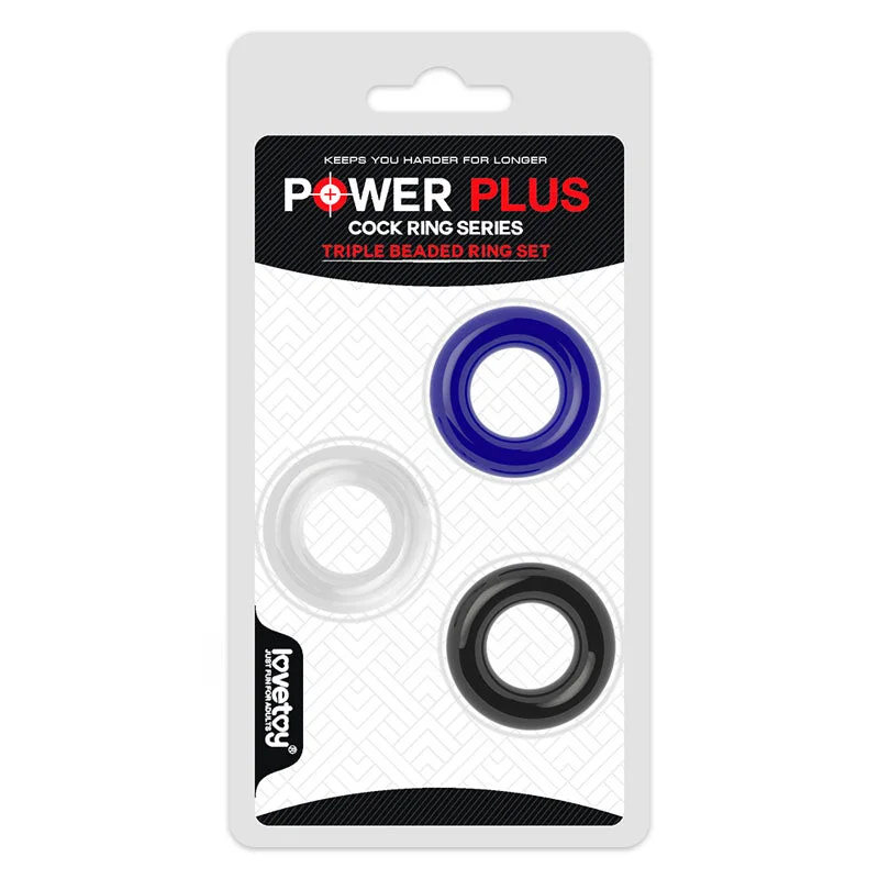 cock ring online benefits-Power Plus Triple Donut Cock Ring Set