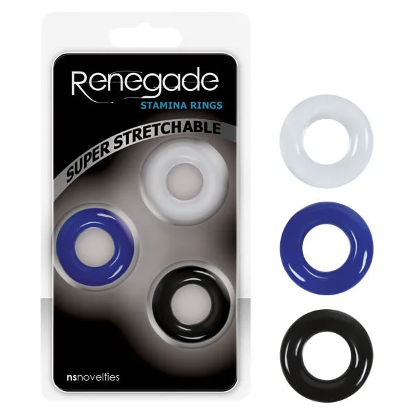 cock ring discreet solutions guide-Renegade Stamina Rings - Coloured Cock Rings - Set of 3