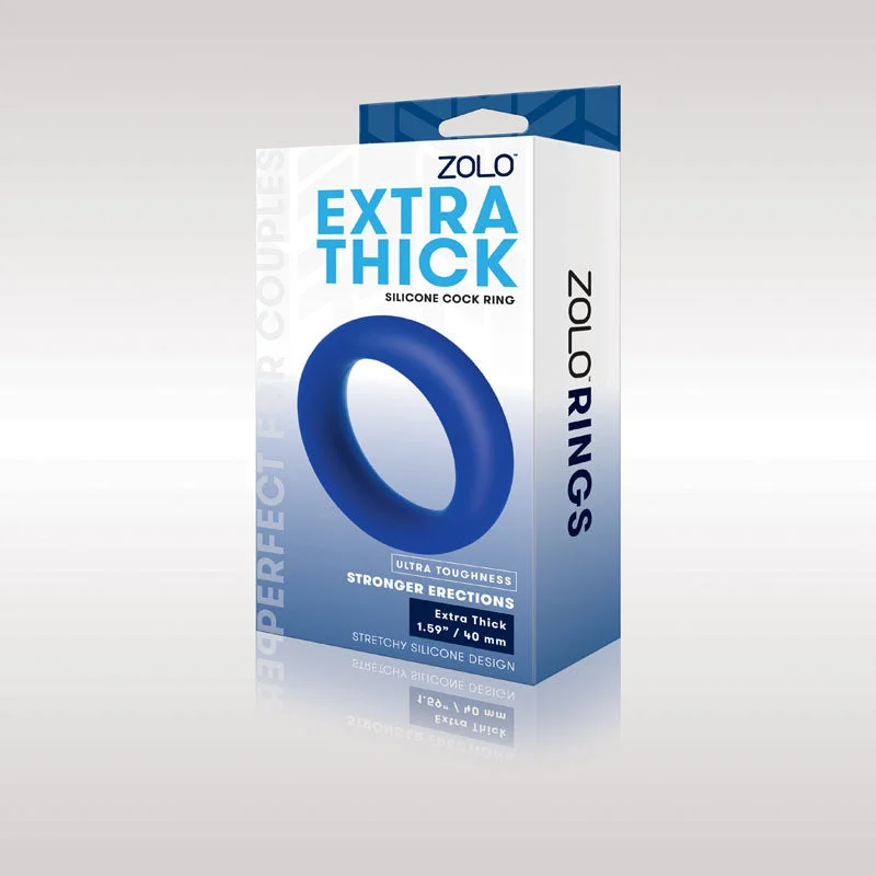 cock ring for stamina guide-Zolo Extra Thick Silicone Cock Ring - Blue 40 mm Cock Ring