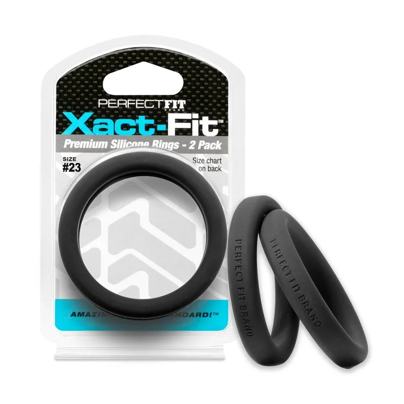 cock ring for pleasure boost-Xact-Fit #23 2.3in 2 Pk