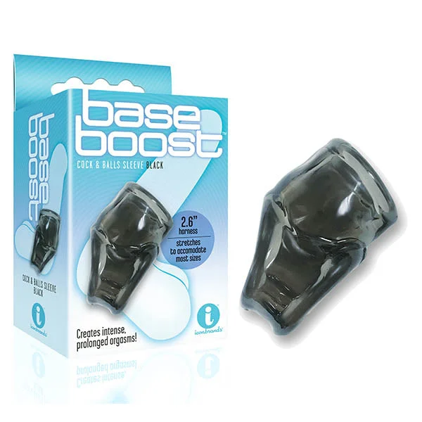 cock ring for pleasure-The 9's Base Boost - Black Cock & Ball Sleeve