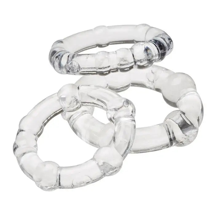 cock ring discreet models-Cloud 9 Cockring Combo Beaded Clear