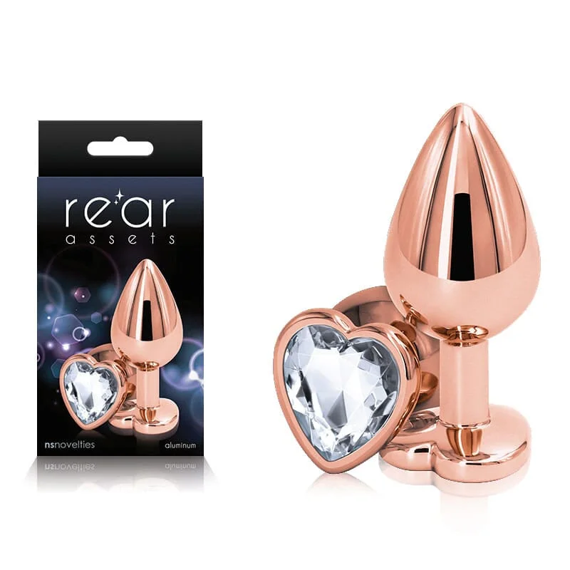 anal toys with quiet texture-Rear Assets Rose Gold Heart Medium