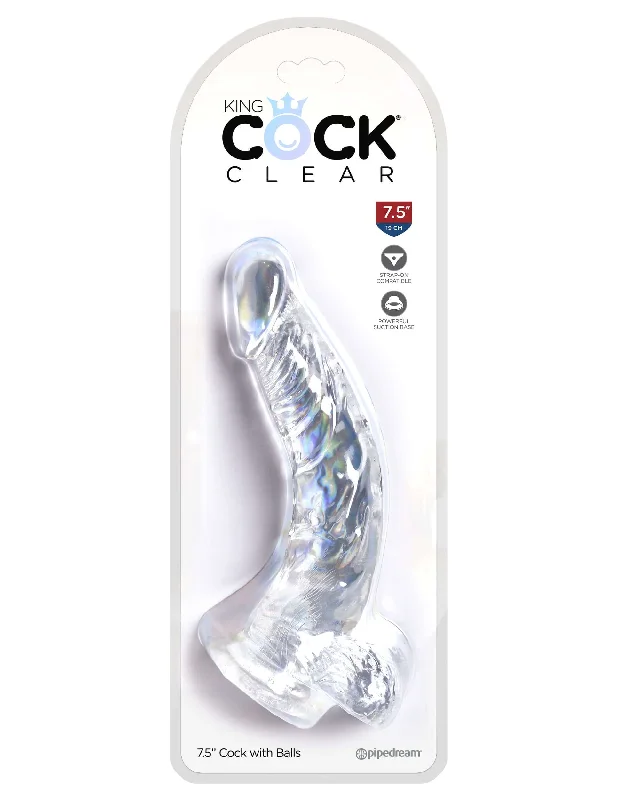 dildo artisan tutorials-King Cock Clear 7.5-Inch Realistic Dildo with Balls - Lifelike Pleasure in Crystal Clear