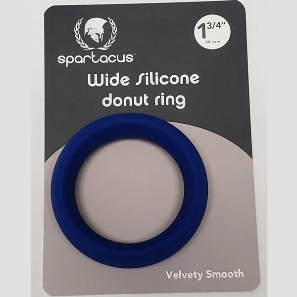 cock ring durability benefits reviews-Spartacus WIDE SILICONE DONUT RING Blue 1.75 inch