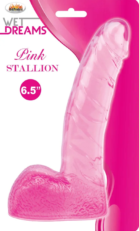 dildo waterproof tutorials-Wet Dreams Pink Stallion 6.5 inches Dildo