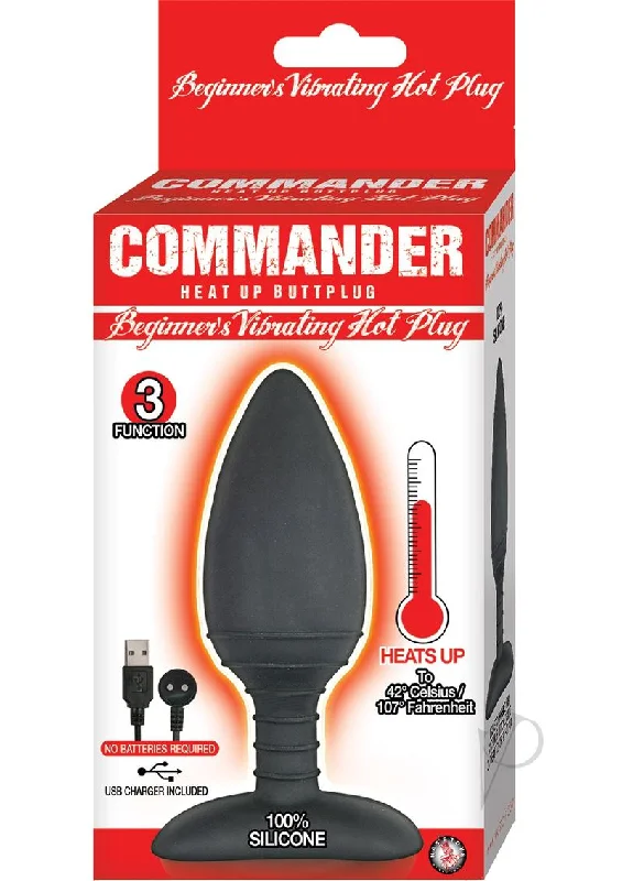 anal toys with easy charging-Commander Beginner Vibe Hot Plug Black