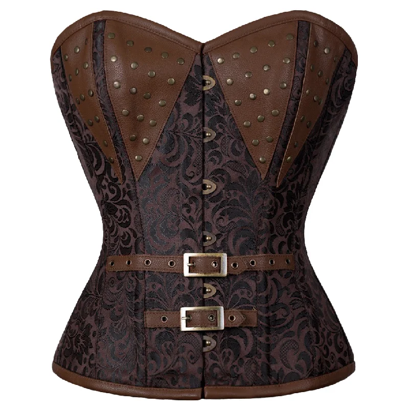 Corset with satin finish-Naomi Steampunk Authentic Steel Boned Overbust Corset