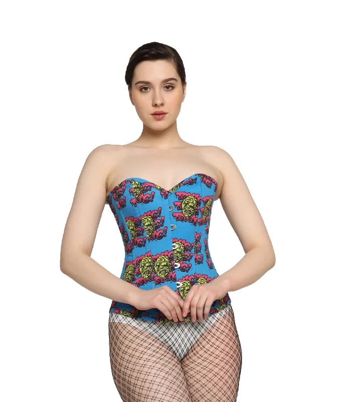 Corset for tall shapes-Devil printed waist reducing  overbust Corsets