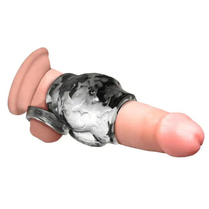 cock ring for pleasure solutions-Creature Cocks Night Prowler Silicone Girth Enhancer With Ball Strap