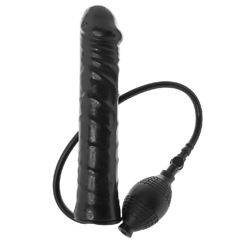 dildo customization benefits-Inflatable Stud 9.5 Inch Dildo in Black