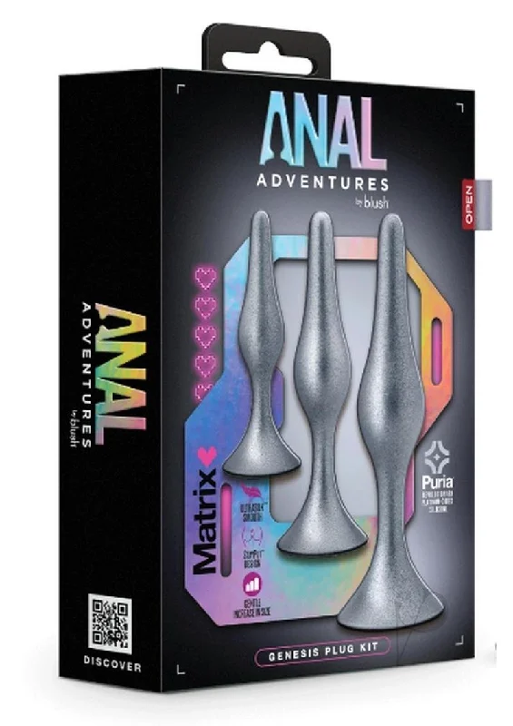 anal toys for solo play-Aam Genesis Plug Kit Stellar Silver