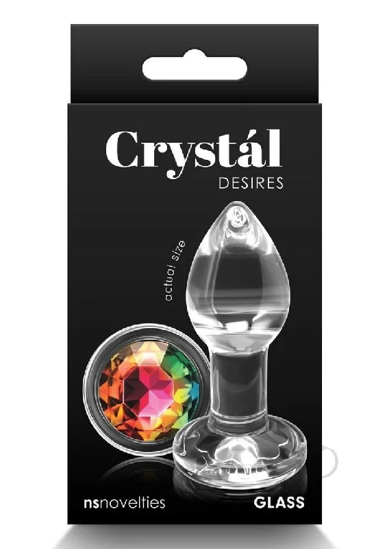 anal toys for deep stimulation-Crystal Desires Rainbow Gem Small