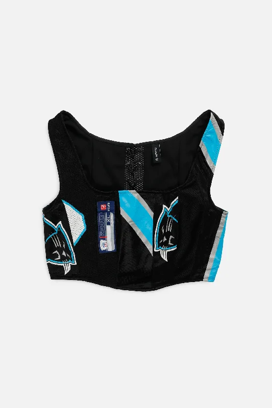 Corset with ruffle details-Rework Carolina Panthers NFL Corset - XL