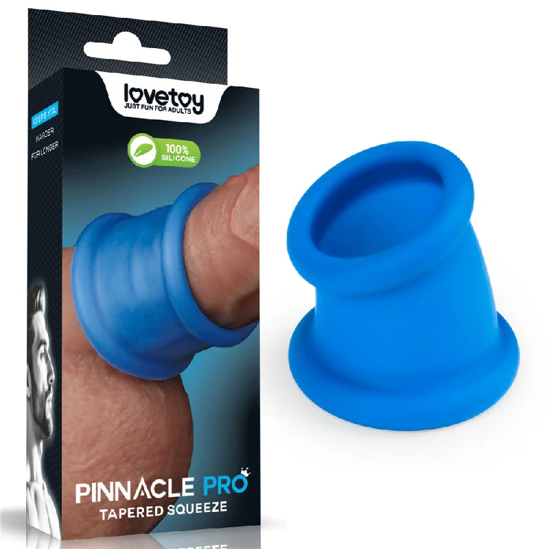 cock ring beginner hacks reviews-Pinnacle Pro Tapered Squeeze - Blue Ball Stretcher