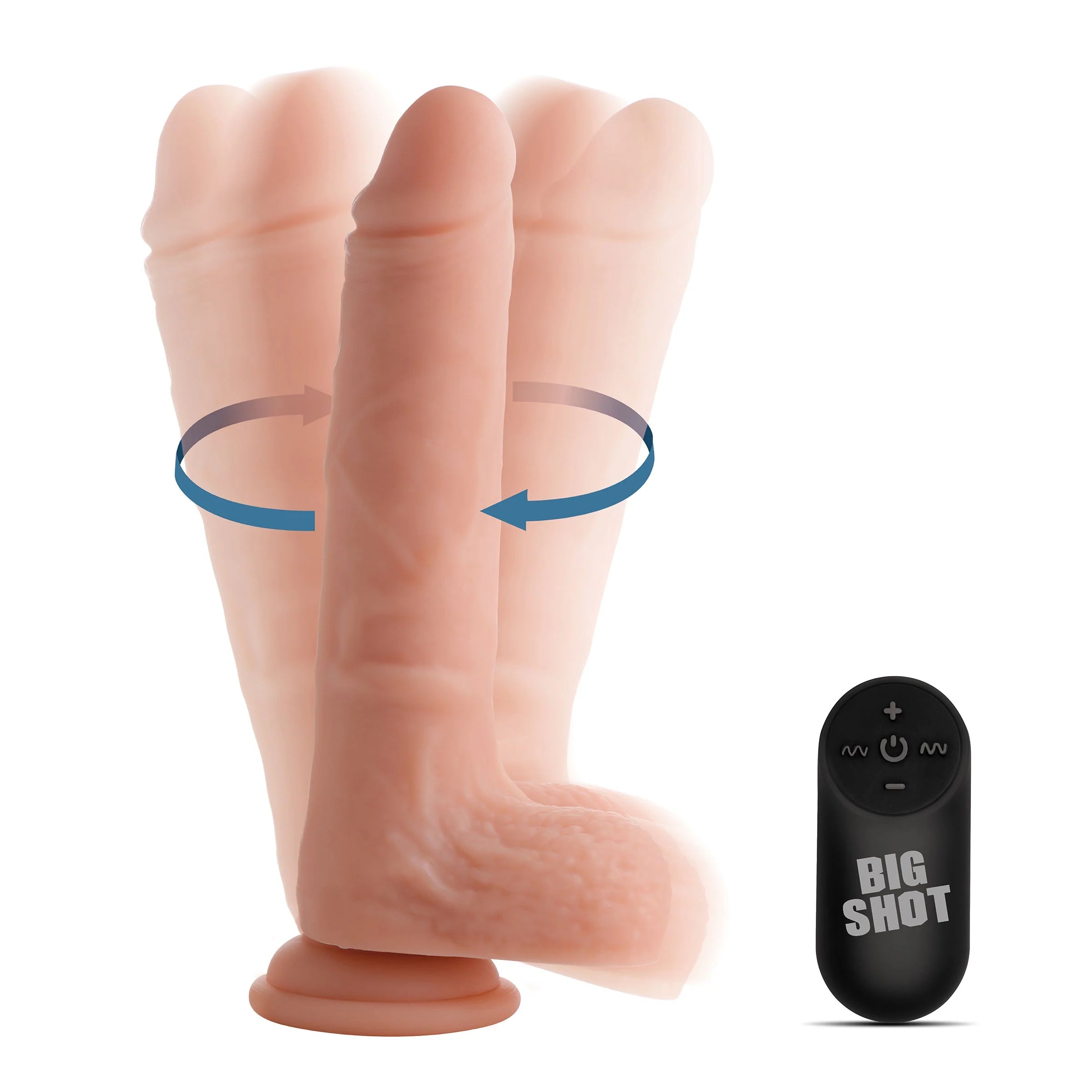 dildo cold manuals-Big Shot 8-Inch Vibrating Rotating Dildo in Soft Silicone