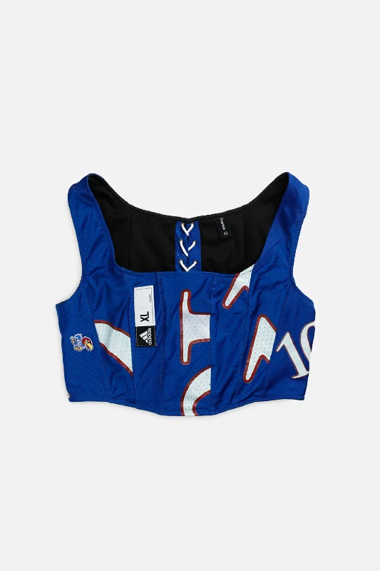 Corset with silk overlay-Rework Kansas Jayhawks NCAA Corset - XL