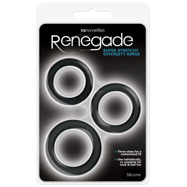 cock ring power hacks reviews-Renegade Diversity Rings Black