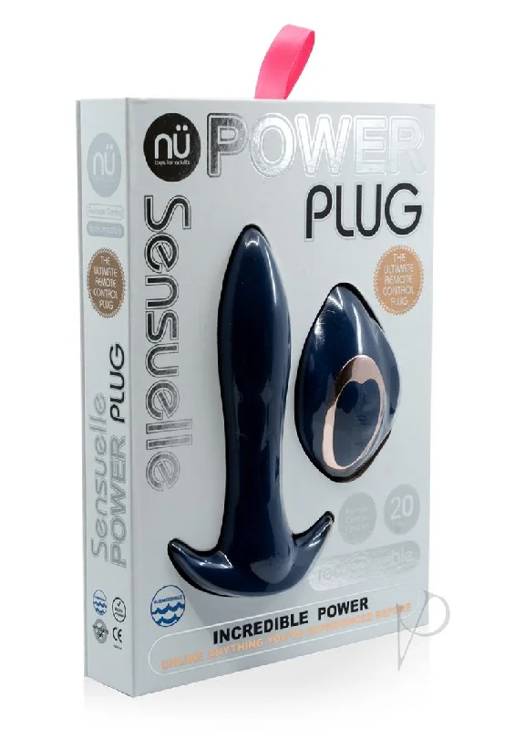 anal toys with sleek texture-Sensuelle Power Plug Remote Nav Blu