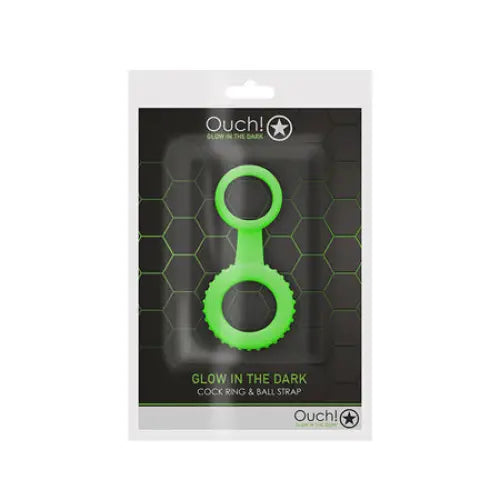 cock ring durability guide solutions-Ouch! Glow in the Dark Cockring & Ball Strap Neon Green