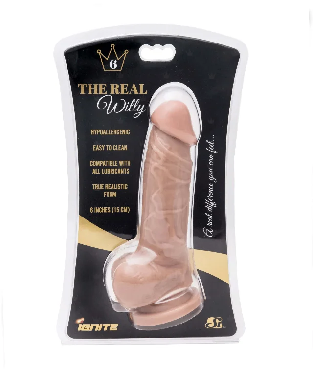 dildo waterproof resources-Experience True Pleasure with the Ignite Series Real Willy 6-Inch Vanilla Dildo from SI Novelties