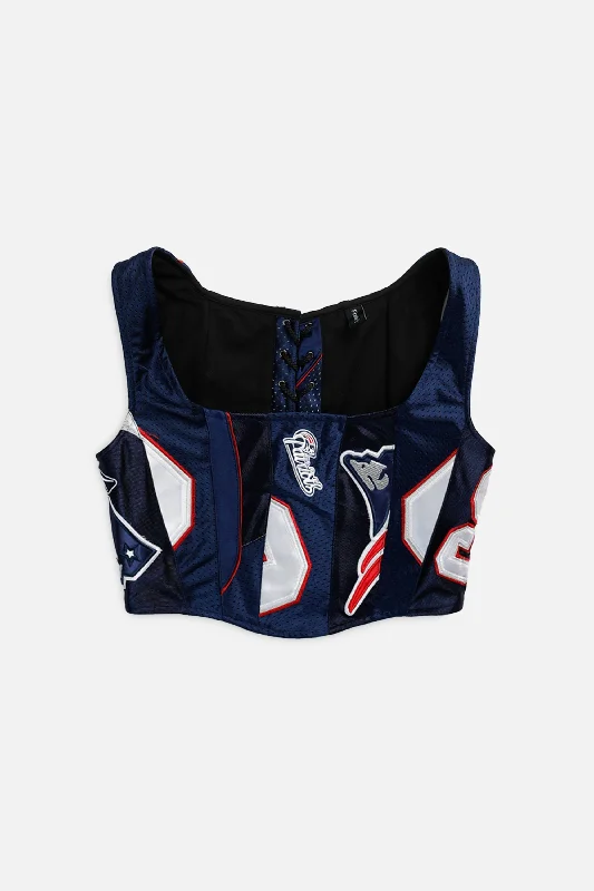 Corset with sheer fabric-Rework New England Patriots NFL Corset - M