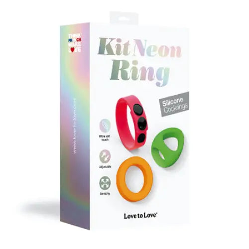 cock ring cleaning tips solutions-Love to Love Kit Neon Ring Silicone Cockring Set