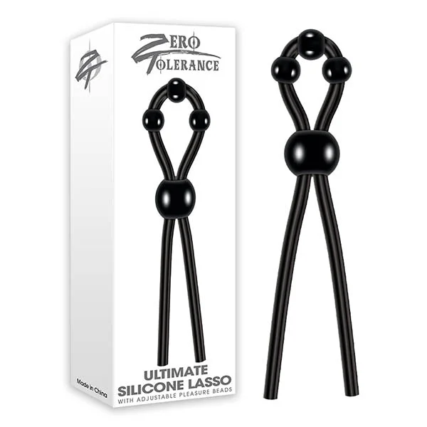 cock ring style hacks-Zero Tolerance Ultimate Silicone Lasso - Black Silicone Adjustable Lasso Cock Ring