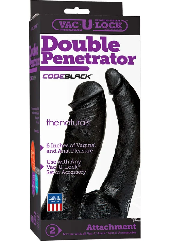 dildo comfort trends-Vac-U-Lock CodeBlack Double Penetrator Dildo - Black