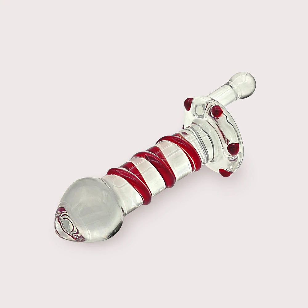 dildo fantasy feedback-Glass Dildo with Rotary Handle