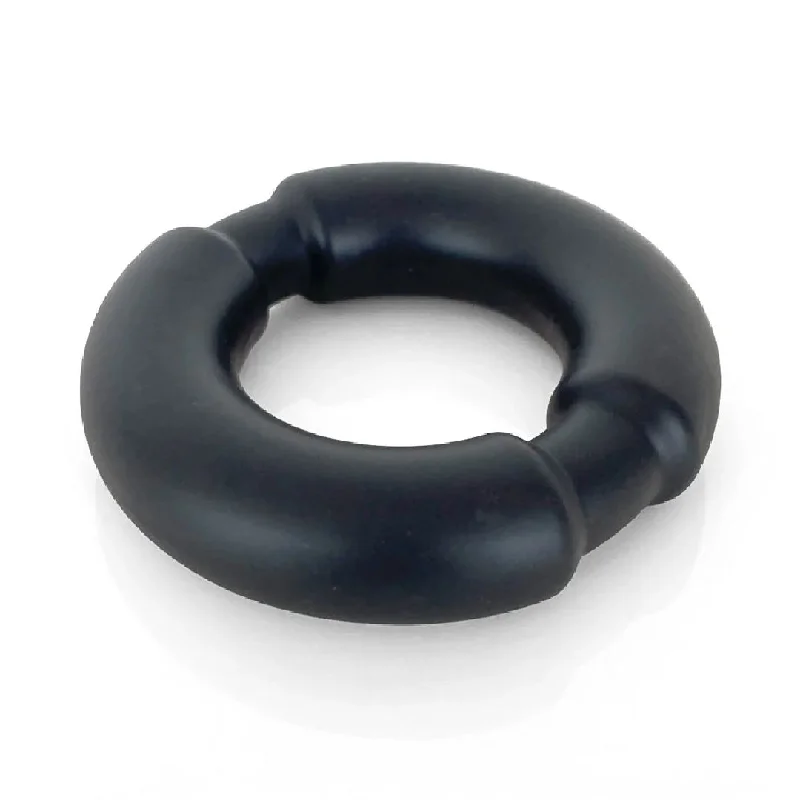 cock ring luxury guide reviews-VERS Silicone Cock Ring with Weighted Steel Interior - Black