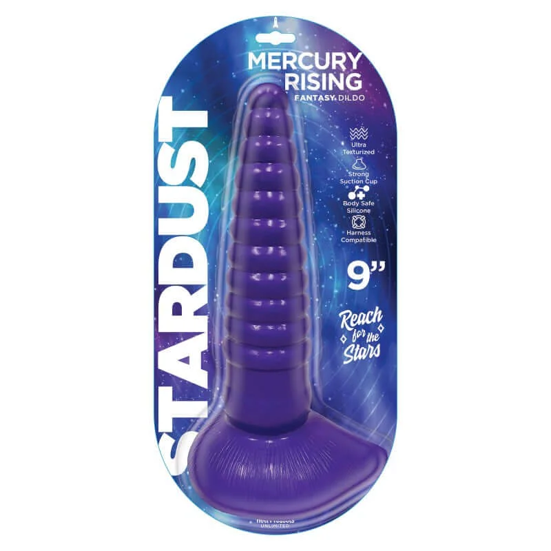 dildo travel accessories-Stardust Mercury Rising Silicone Fantasy Dildo 9 inches Purple