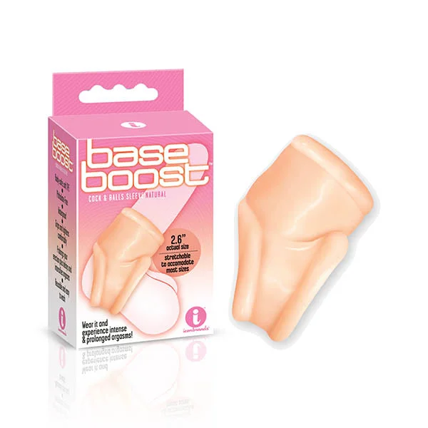 cock ring style options-The 9's Base Boost - Flesh Cock & Ball Sleeve - IC2631-2