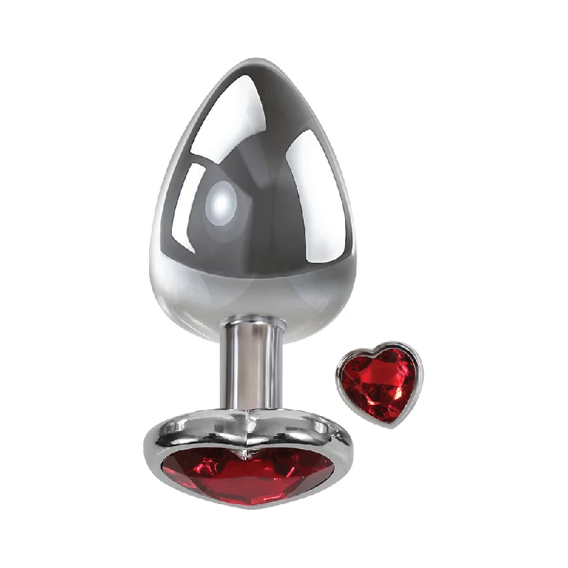 anal toys with long battery-Large Red Heart Gem Anal Plug