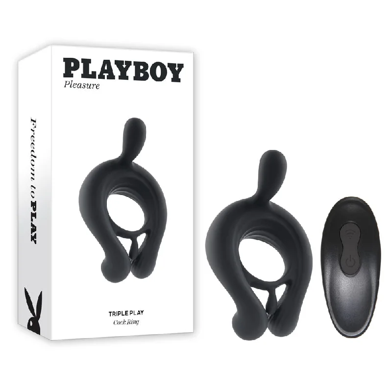 cock ring discreet packaging-Playboy Pleasure TRIPLE PLAY Cock Ring