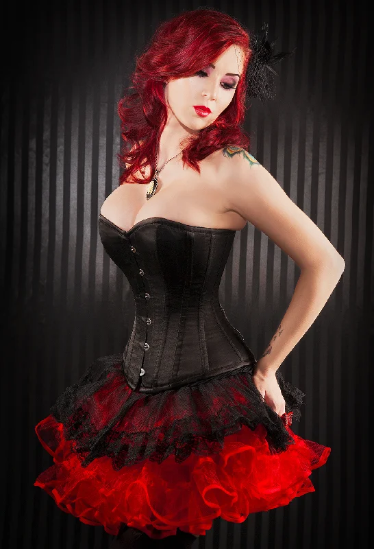 Corset with feather trim-Saloon Overbust - ON SALE