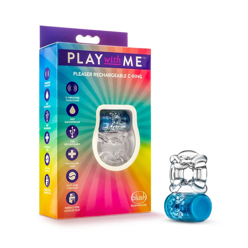 cock ring flexible tips-Play With Me Pleaser Rechargeable C-Ring - Blue